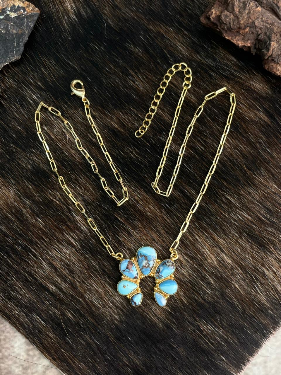 “The Golden Collection” Handmade Natural Golden Hills Turquoise Necklace
