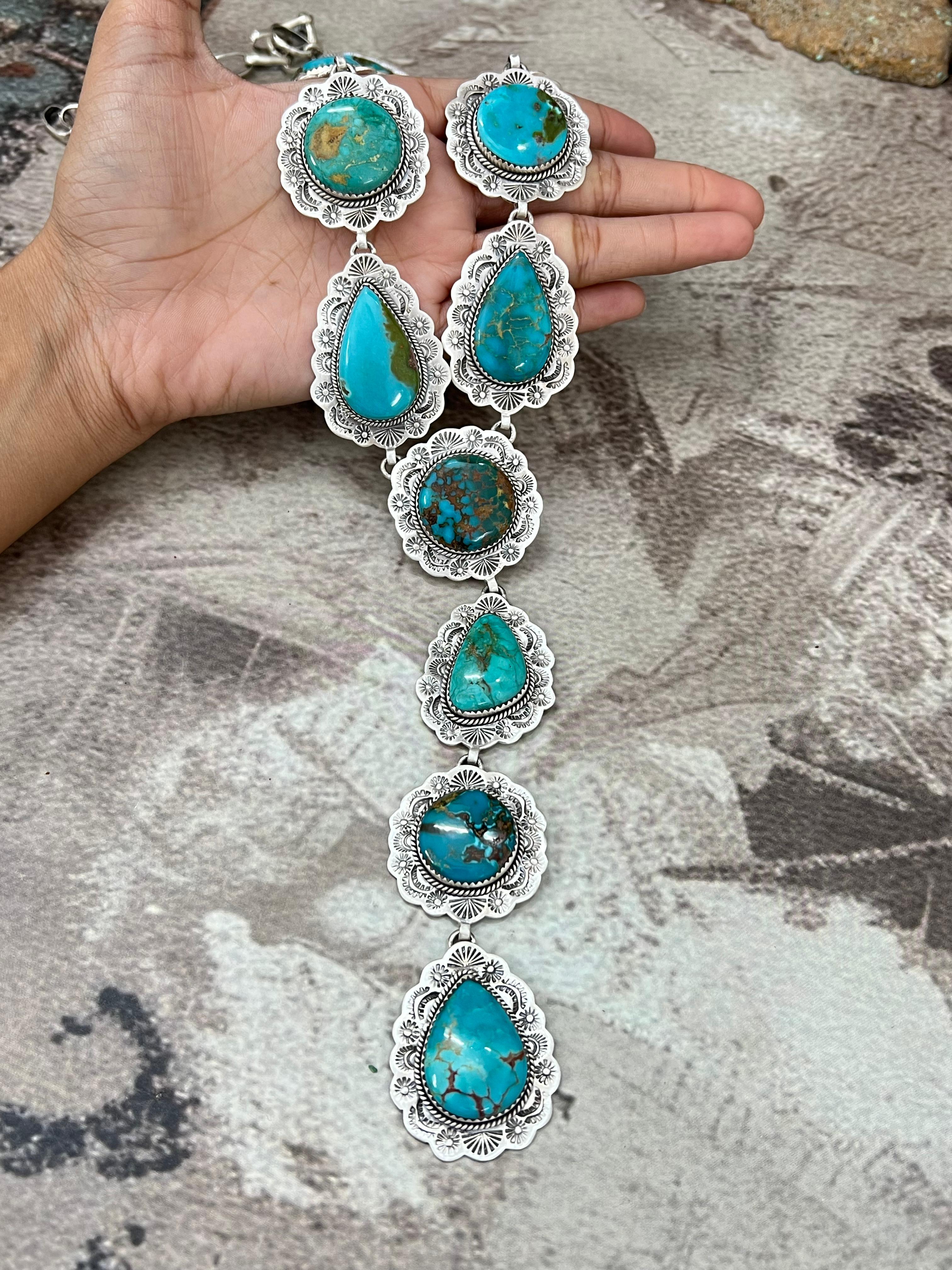 Handmade Sterling Silver Hardy Pit Lariat Necklace with Signed Nizhoni