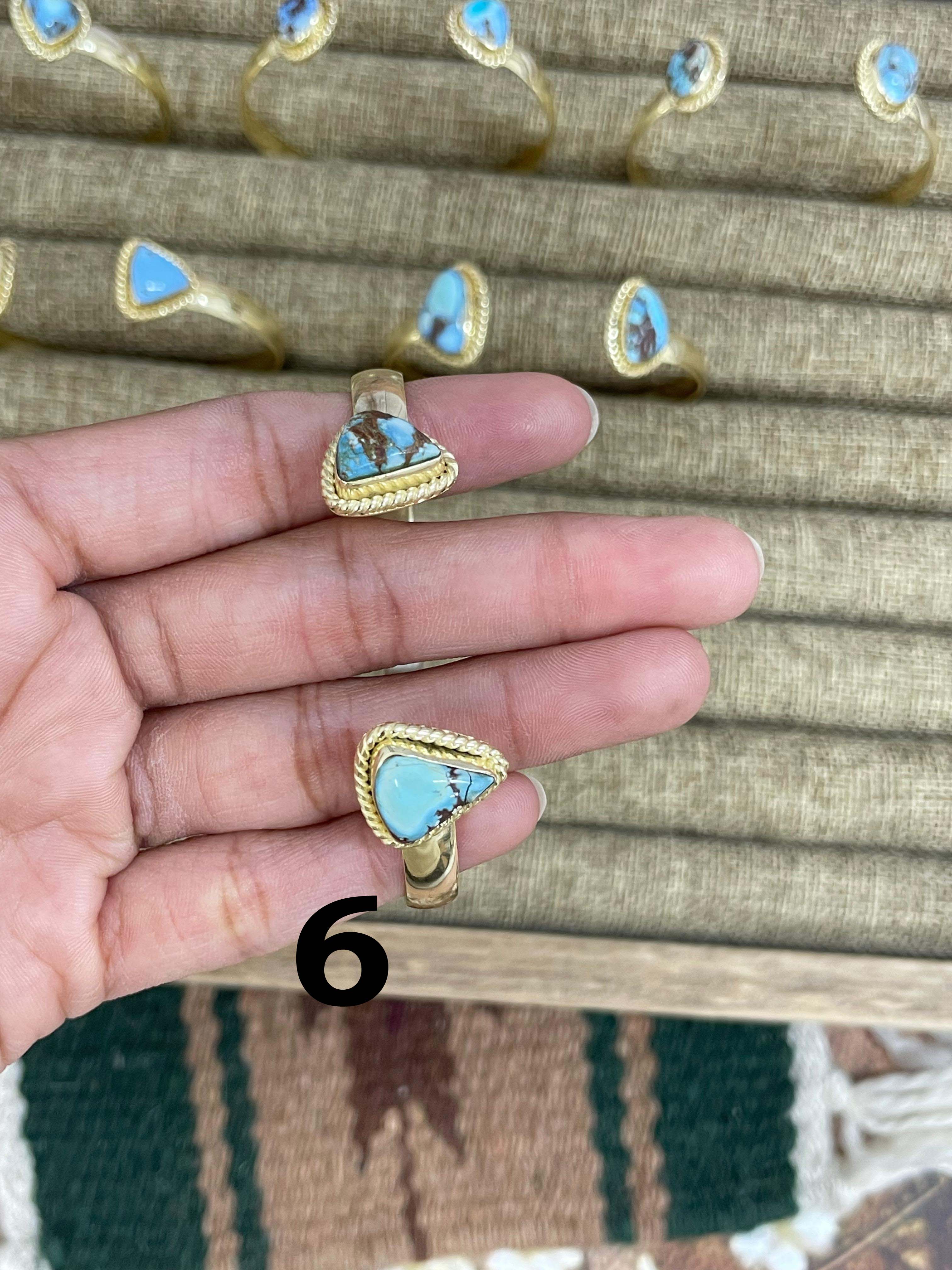 “The Golden Collection” Handmade Natural Gold Plated Golden Hills Turquoise Cuff Bracelet