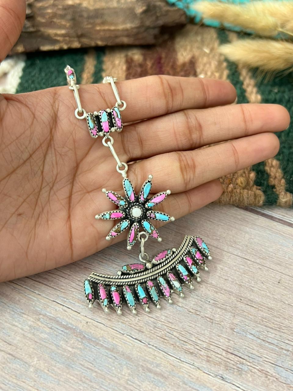Handmade Sterling Silver Cotton Candy Necklace "Signed Nizhoni"
