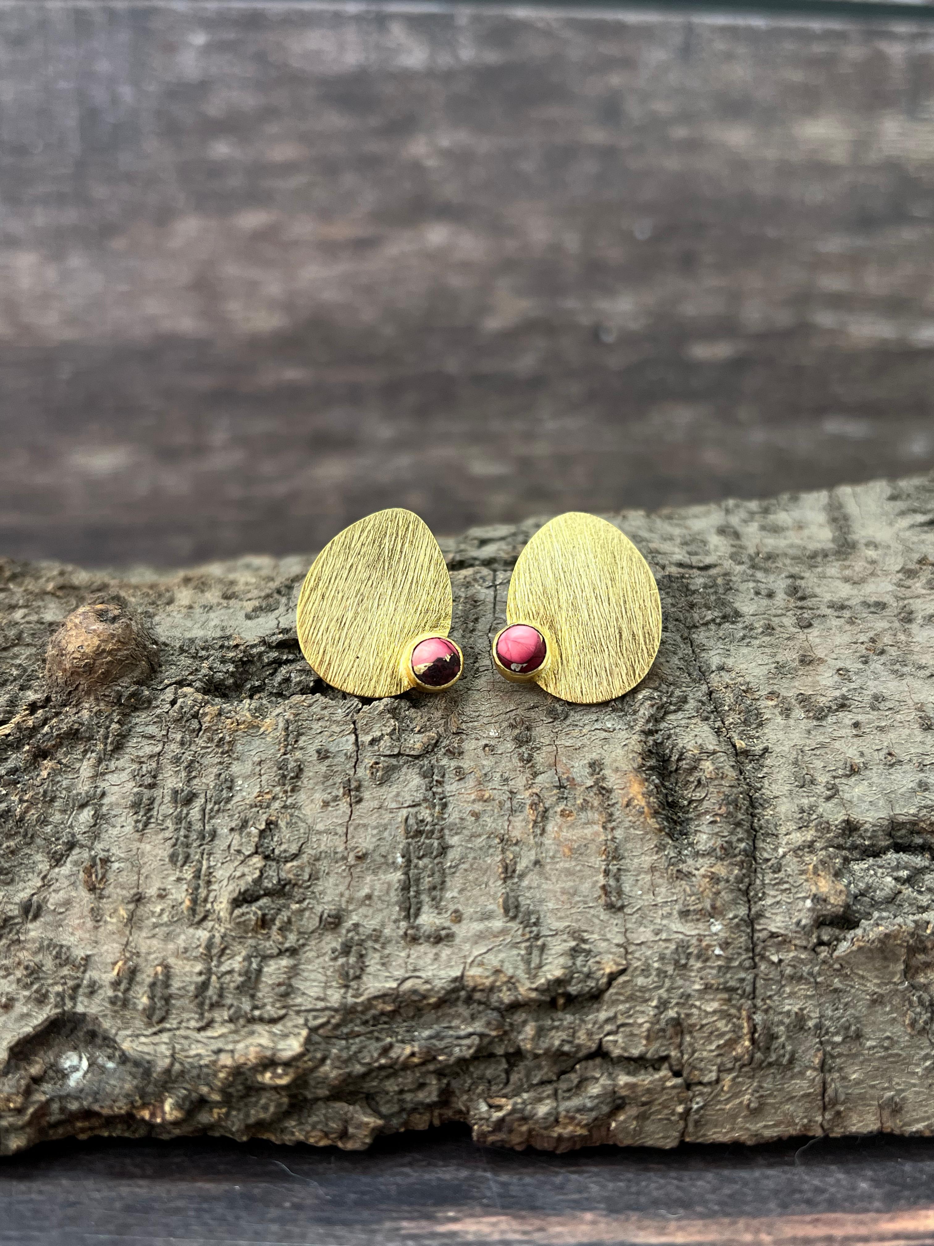 “The Golden Collection” Handmade Natural Dahlia Rose Post Earrings