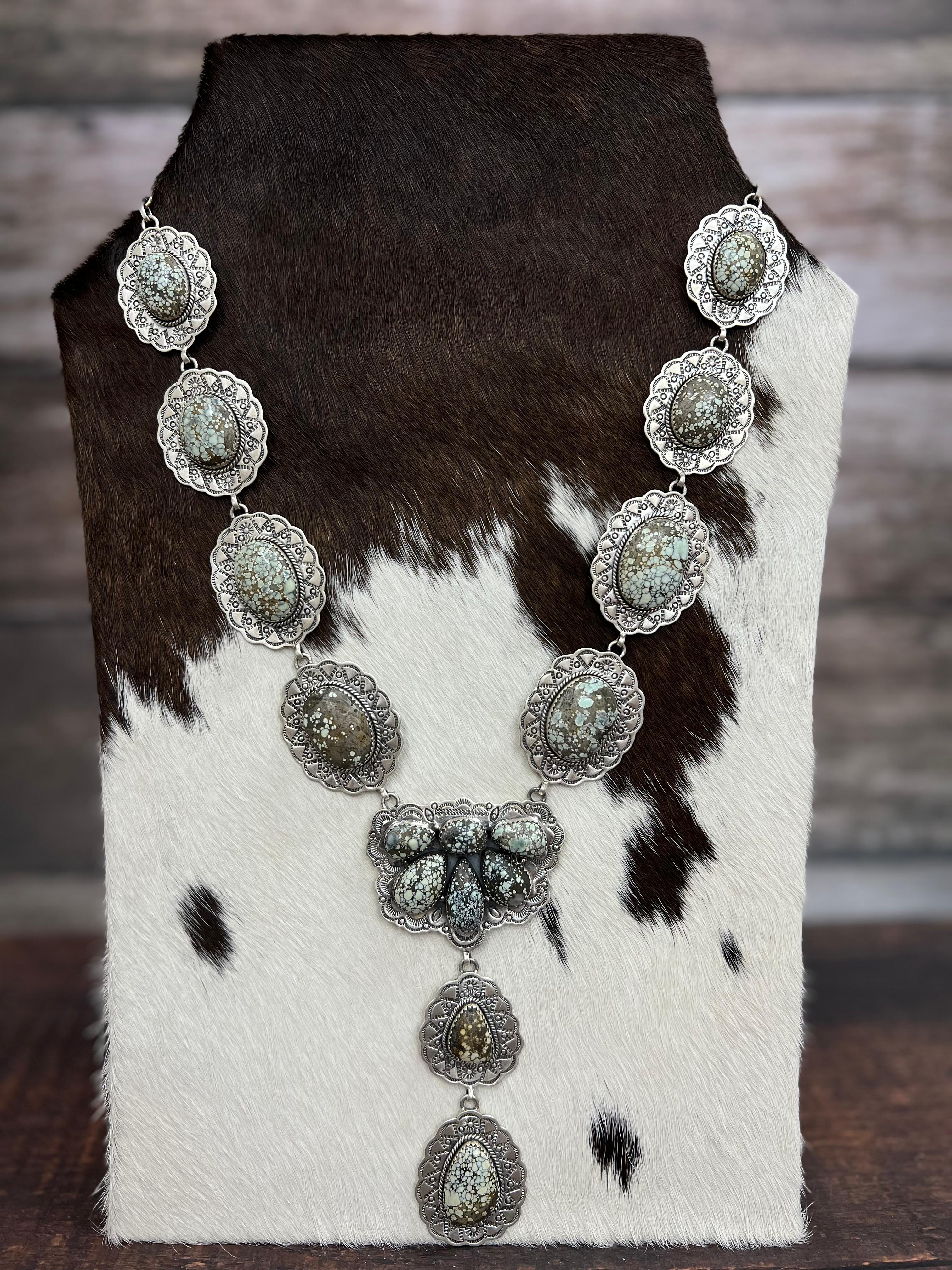 Handmade Sterling Silver Starfox Variscite Necklace Signed Nizhoni