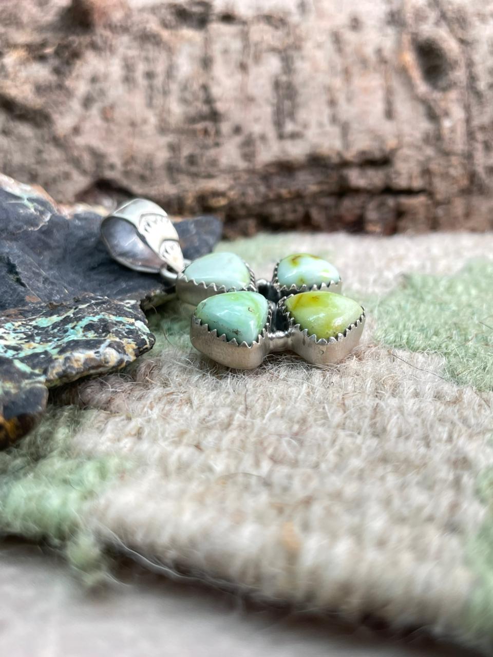 Handmade Sterling Silver Palomino Turquoise Pendant "Signed Nizhoni"