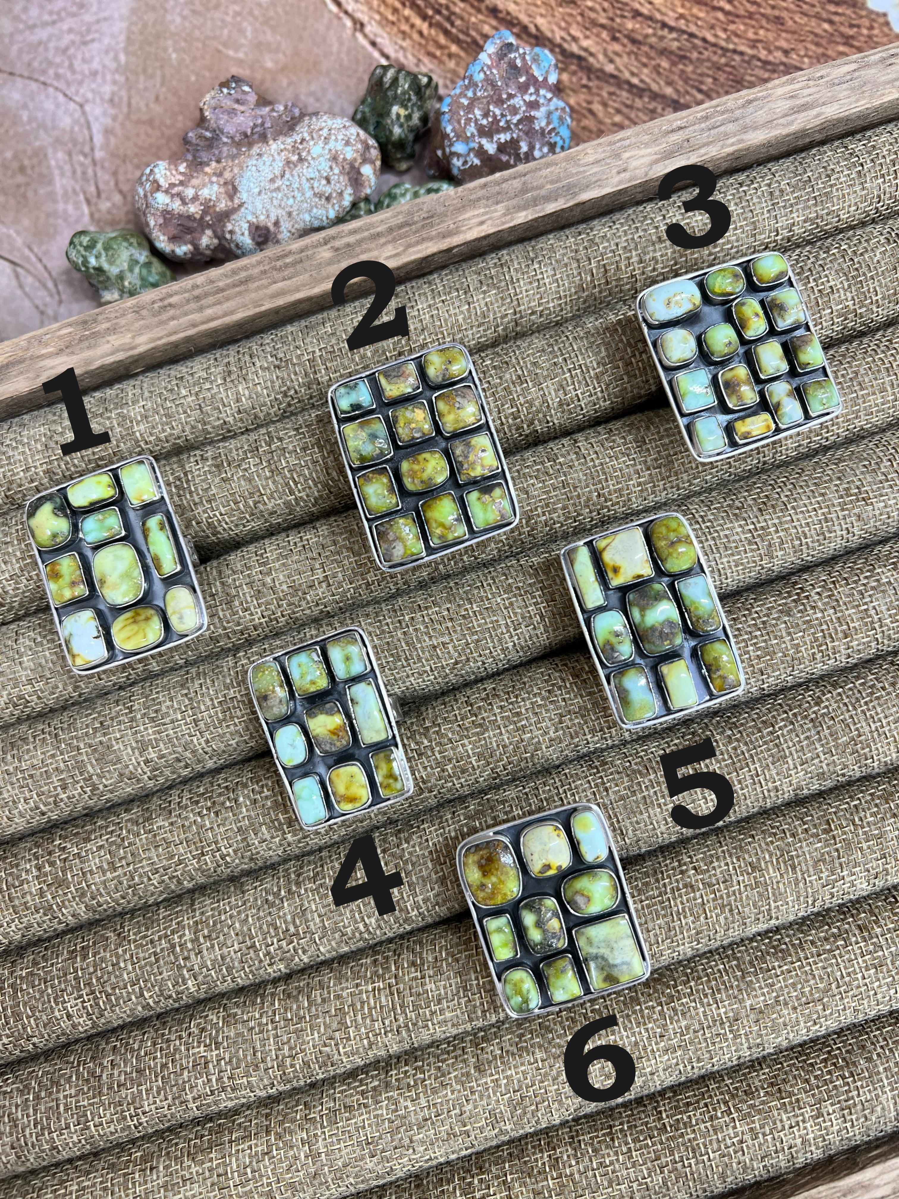 Handmade Sterling Silver Palomino Turquoise Adjustable Ring, Signed Nizhoni