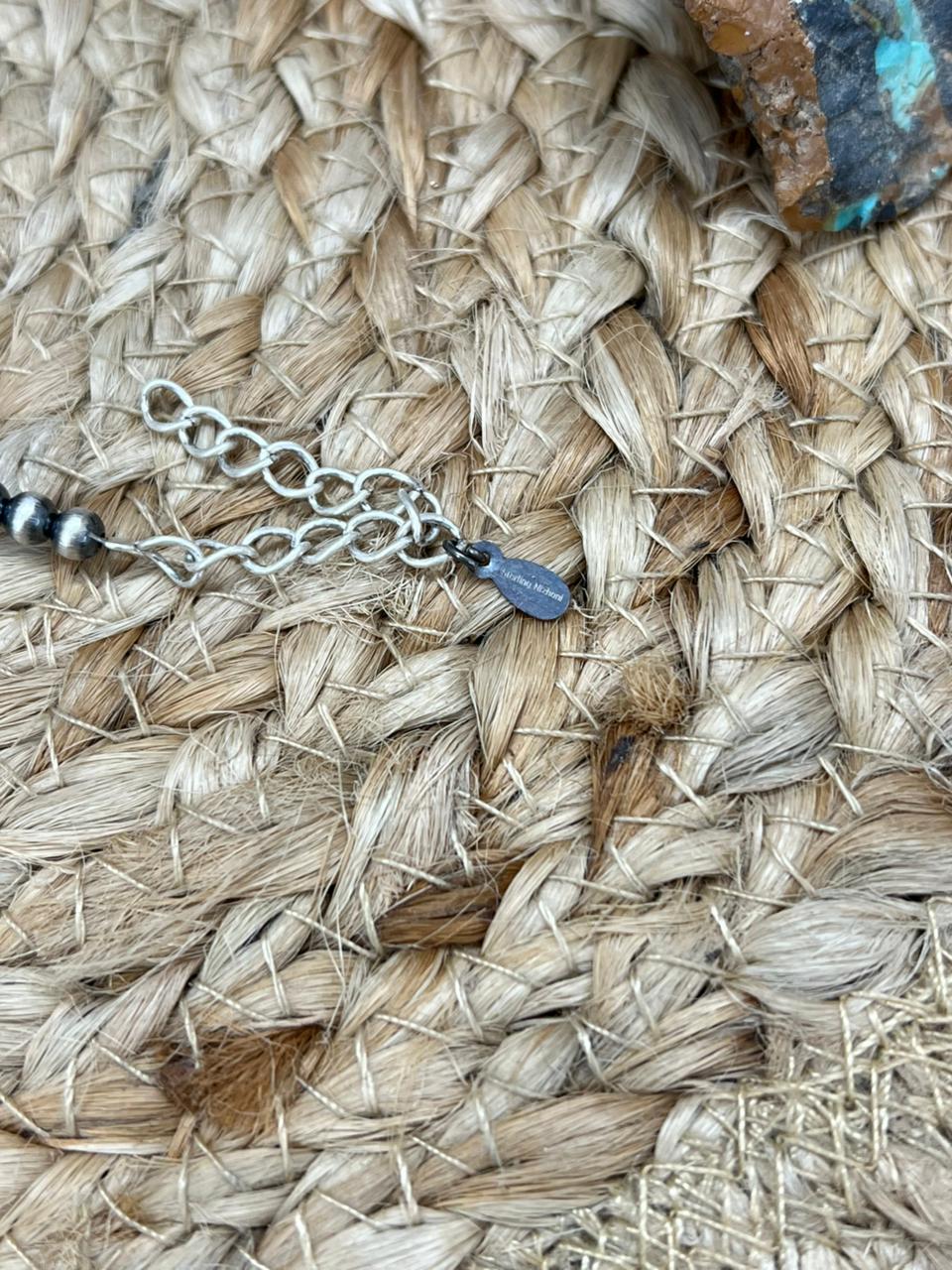 Handmade Sterling Silver Beaded 'Y' Shape Necklace "Signed Nizhoni"