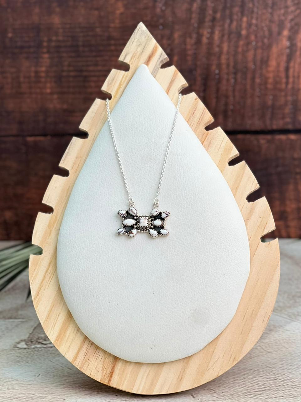 Handmade Sterling Silver Wildhorse Magnesite Necklace "Signed Nizhoni"