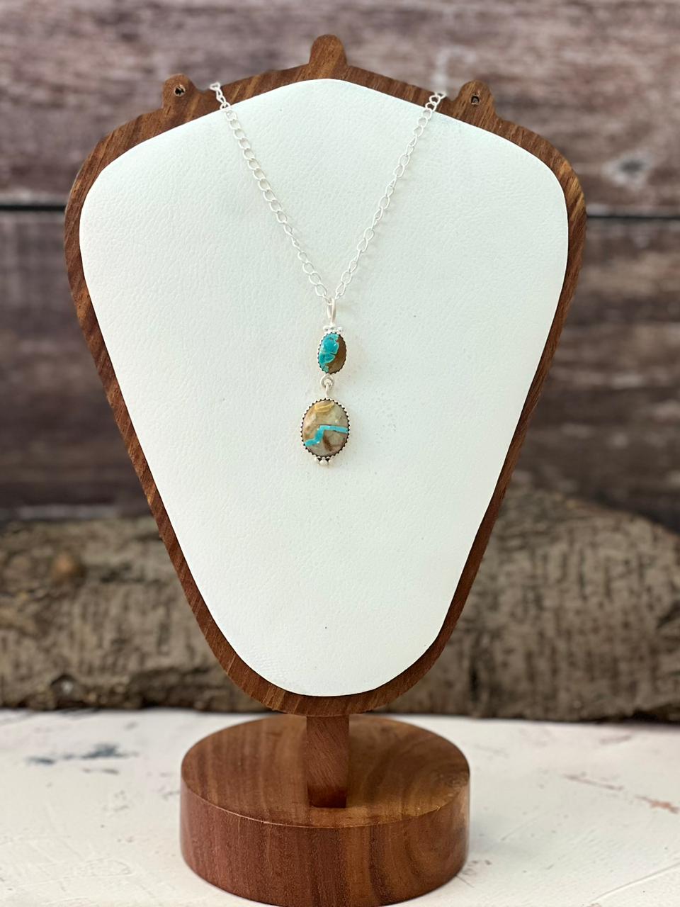 Handmade Sterling Silver Royston Ribbon Necklace "Signed Nizhoni"