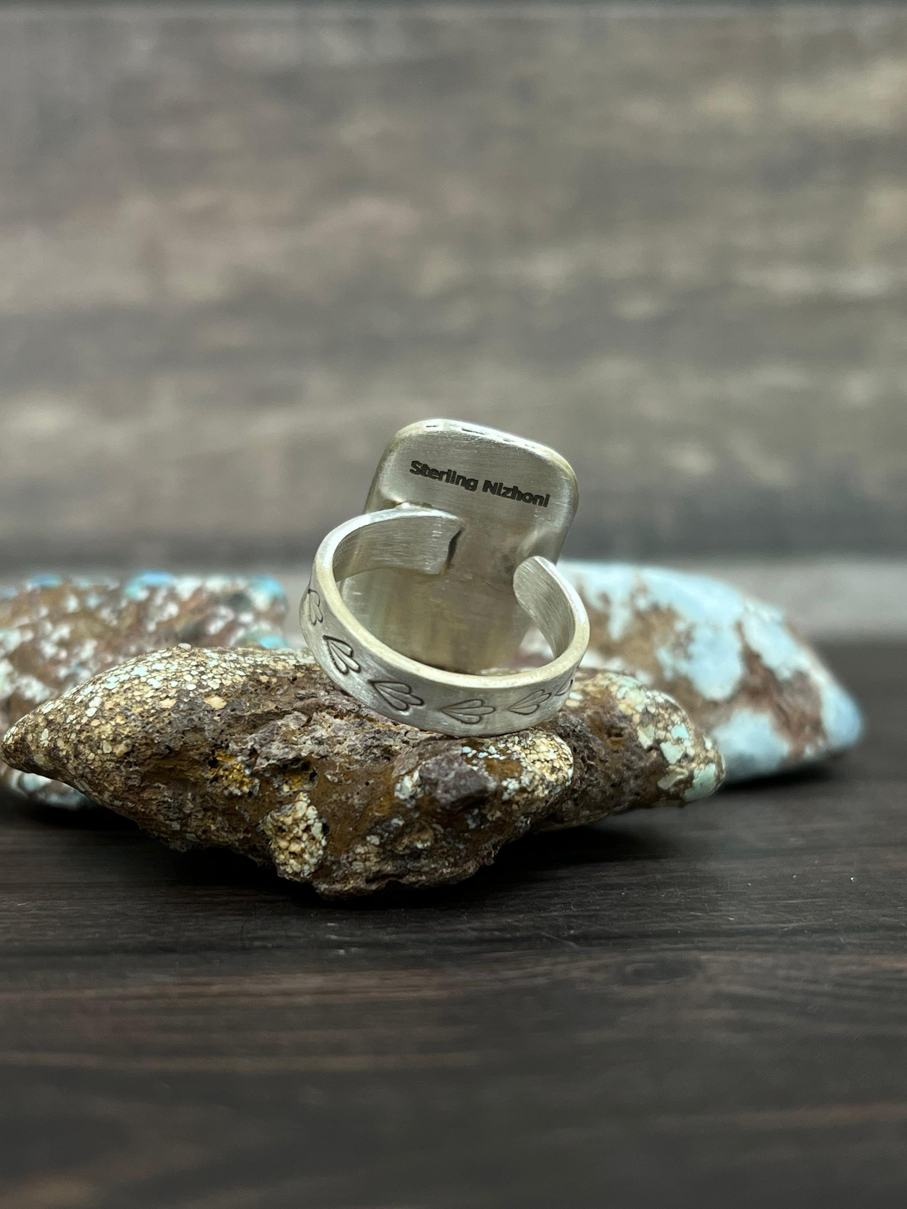 Handmade Sterling Silver Adjustable Ring With Signed Nizhoni