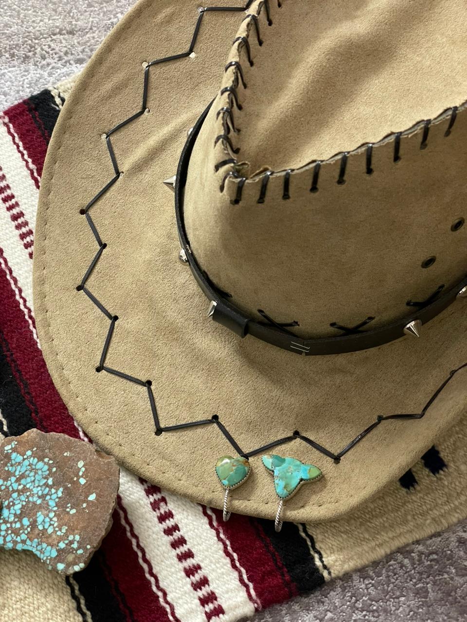 Handmade Sterling Silver Kingman Turquoise Hat Pins "Signed Nizhoni"