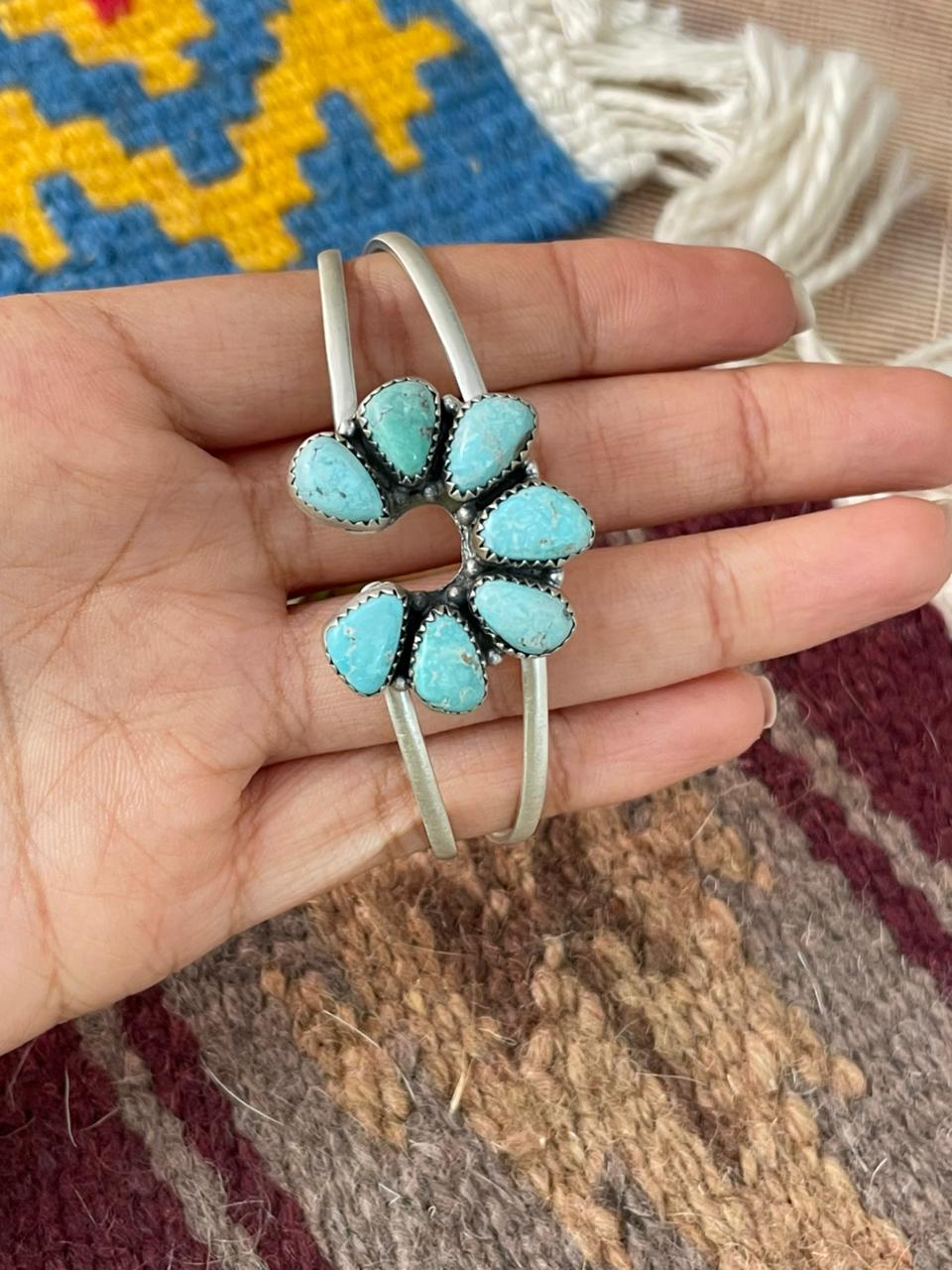 Handmade Sterling Silver White Water Naja Cuff Bracelet "Signed Nizhoni"