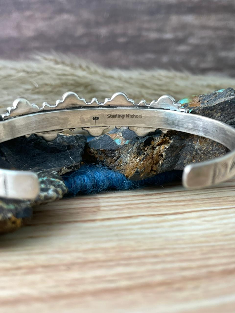 Handmade Sterling Silver Black Onyx Cuff Bracelet "Signed Nizhoni"