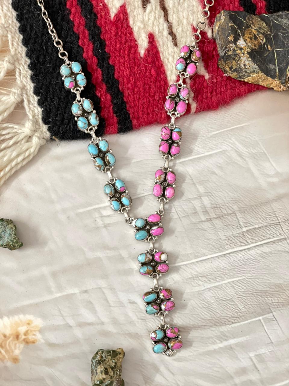Handmade Sterling Silver Cotton Candy Necklace "Signed Nizhoni"