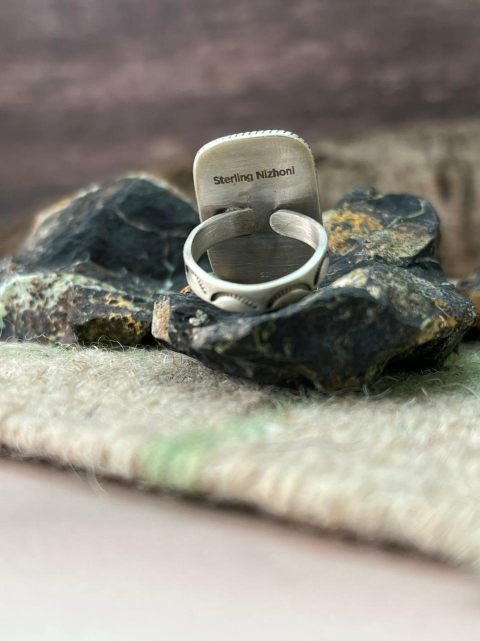 Handmade Sterling Silver Cotton Candy Adjustable Ring "Signed Nizhoni" (8)