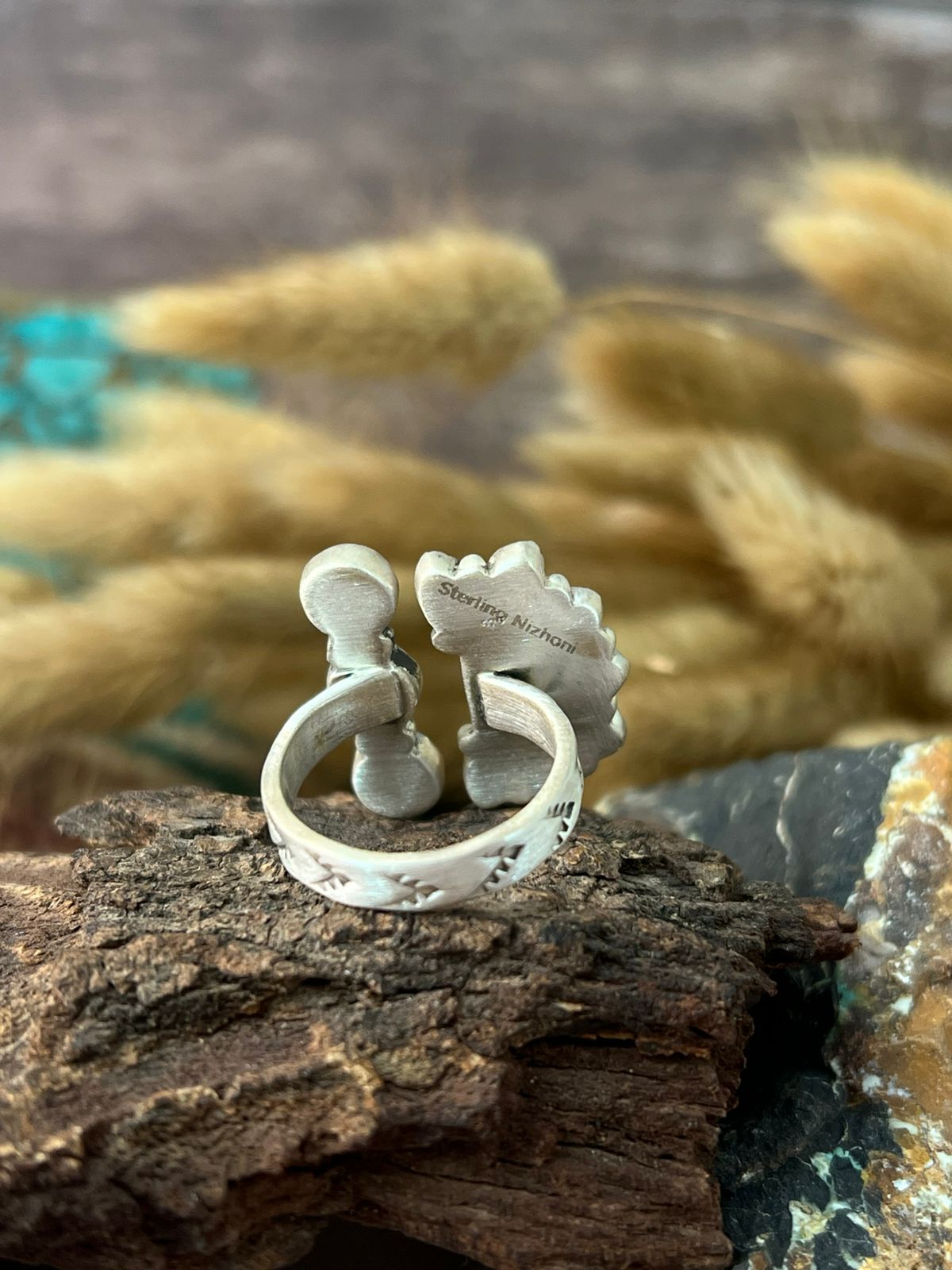 Handmade Sterling Silver Cotton Candy Adjustable Ring "Signed Nizhoni"