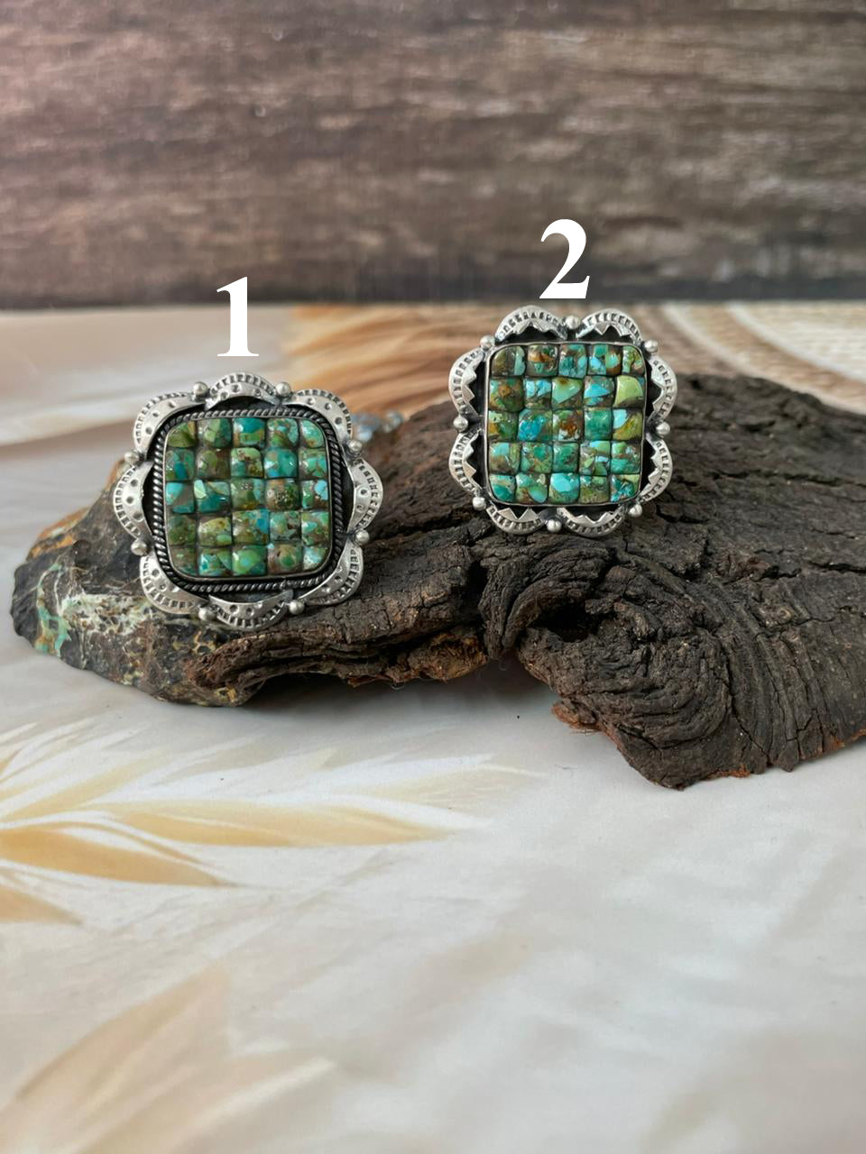 Handmade Sterling Silver Sonoran Cobble Collection: Sonoran Mountain Turquoise Adjustable Ring "Signed Nizhoni"