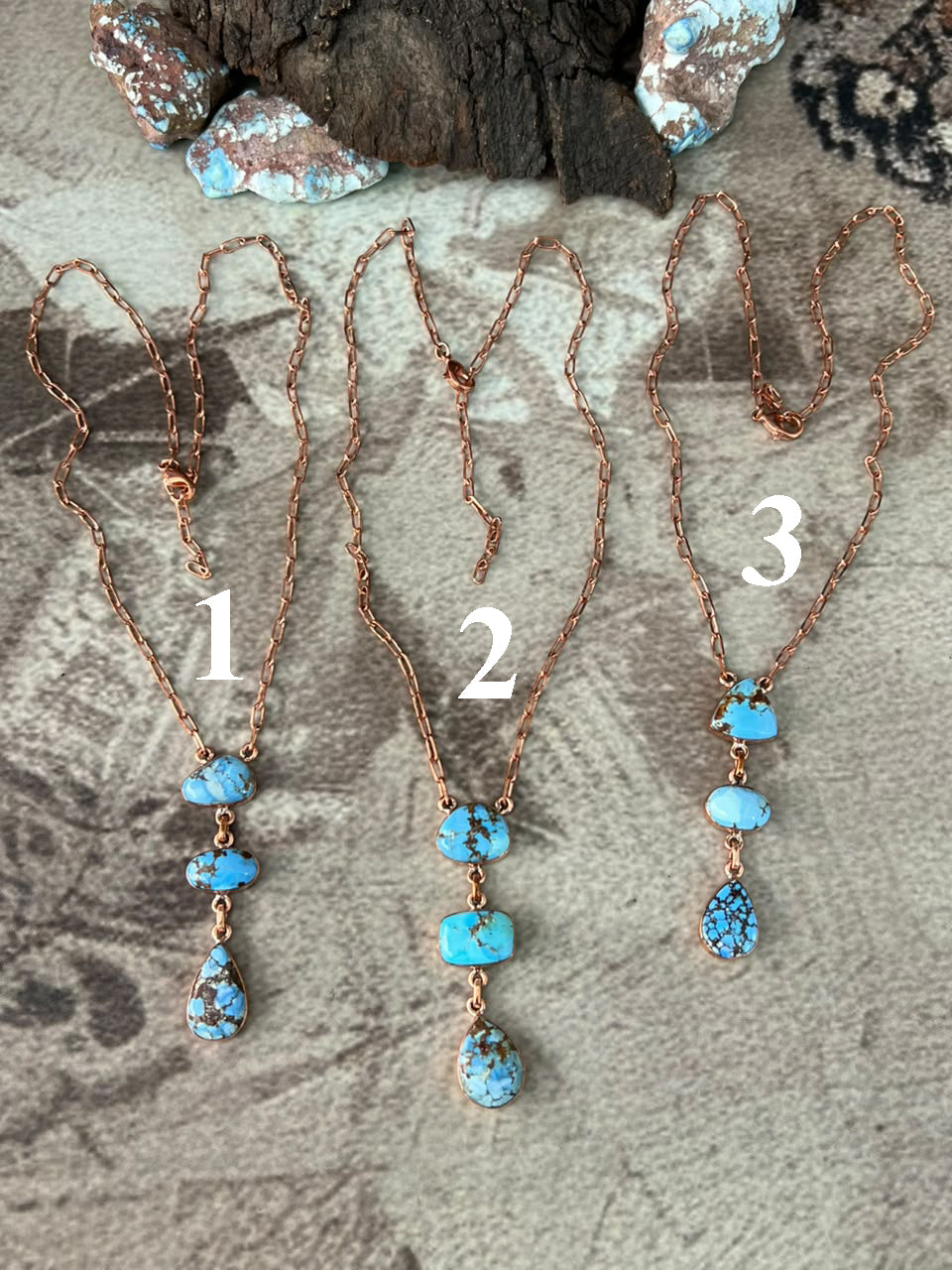 Handmade Golden Hills Turquoise Copper Collection: Necklace Signed Nizhoni