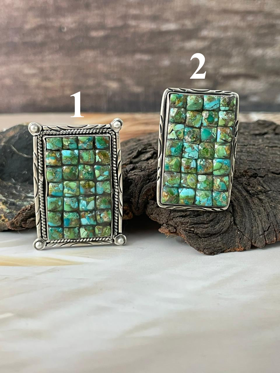 Handmade Sterling Silver Sonoran Cobble Collection: Sonoran Mountain Turquoise Adjustable Ring "Signed Nizhoni"