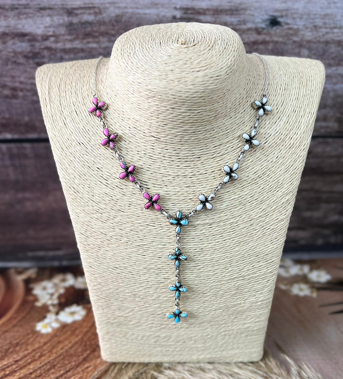 Handmade Sterling Silver Cotton Candy Necklace "Signed Nizhoni"