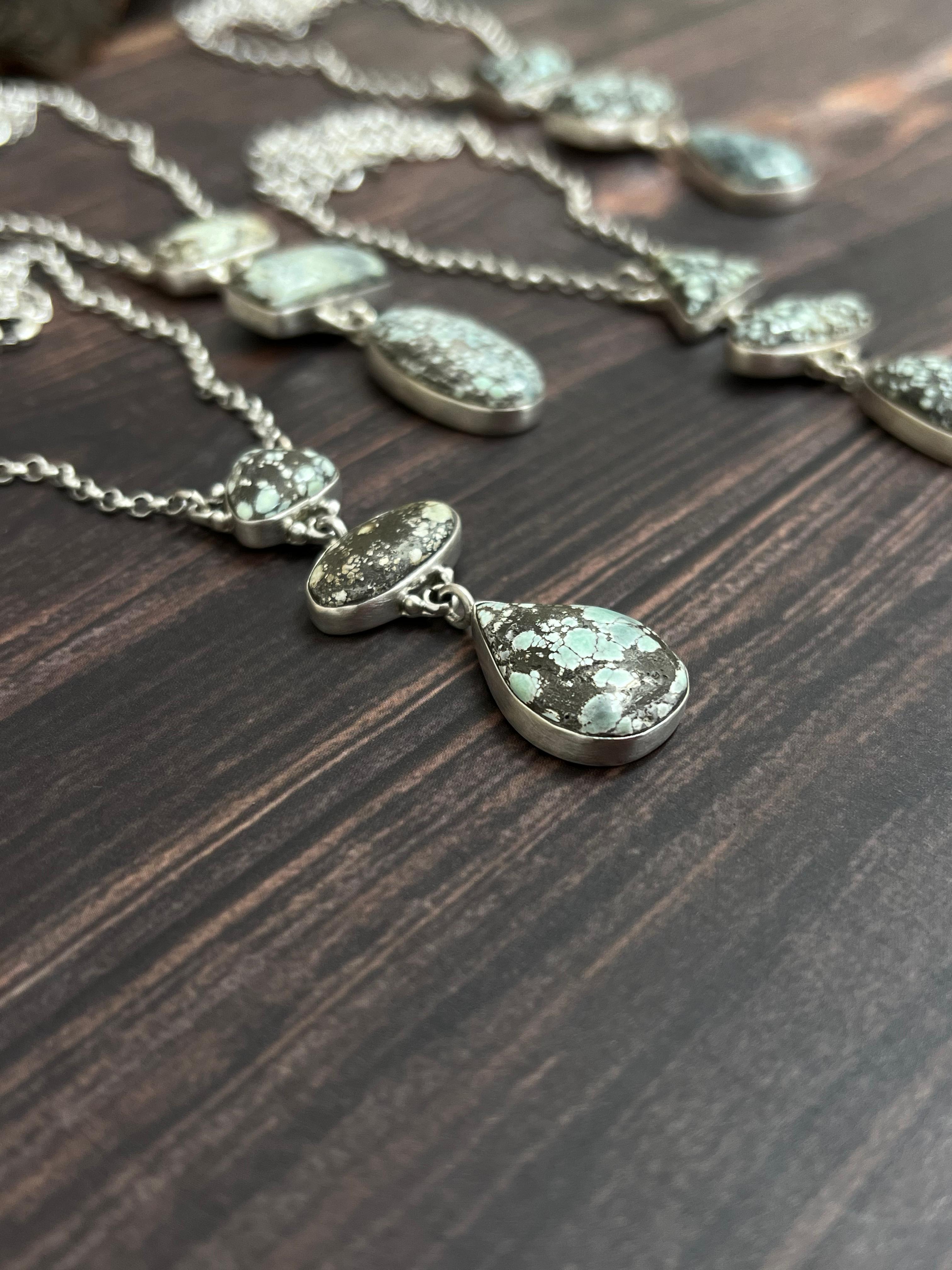 Handmade Sterling Silver Starfox Variscite Necklace Signed Nizhoni