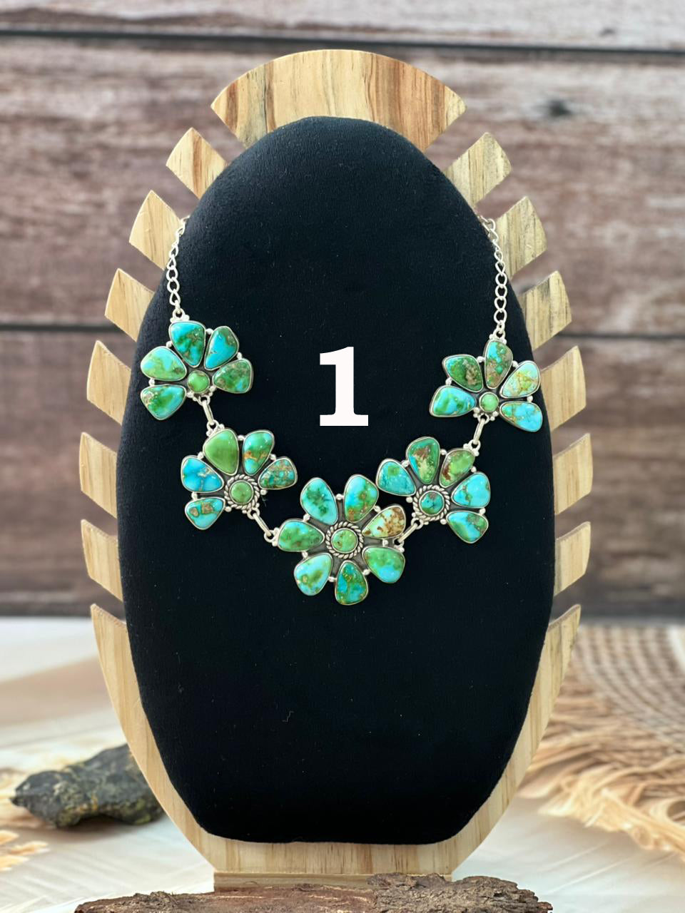Handmade Sterling Silver Sonoran Mountain Turquoise Necklace "Signed Nizhoni"