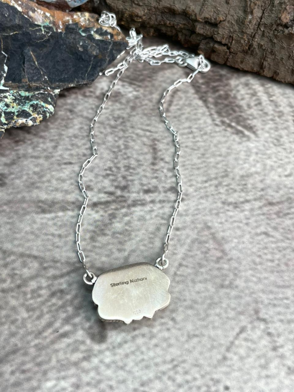 Handmade Sterling Silver Cotton Candy Necklace "Signed Nizhoni"