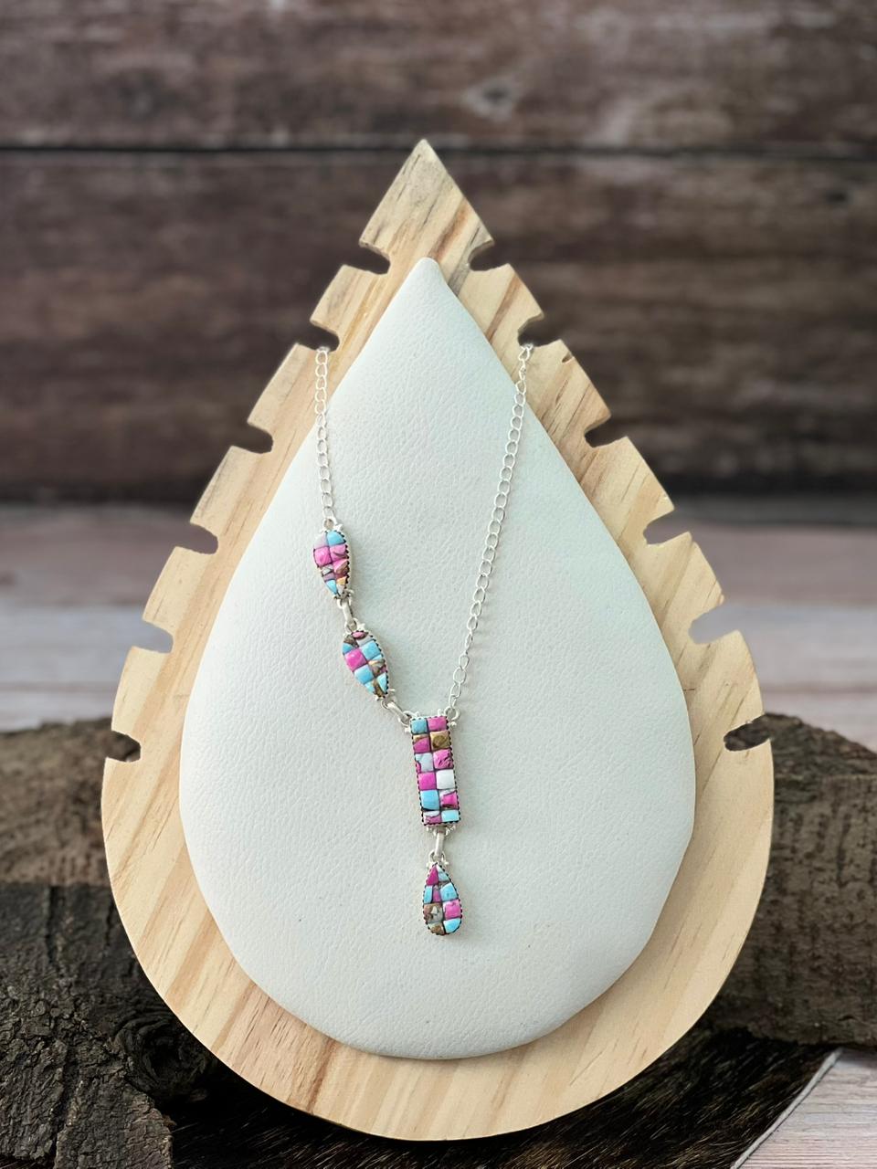 Handmade Sterling Silver Cotton Candy Necklace "Signed Nizhoni"