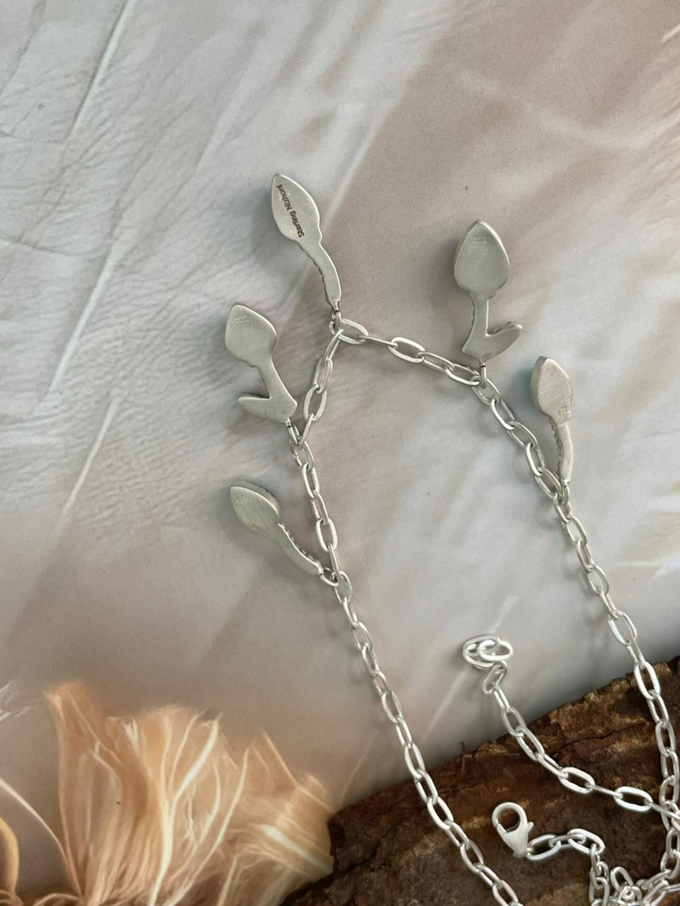 Handmade Sterling Silver Multi Stone Cherry Necklace "Signed Nizhoni"