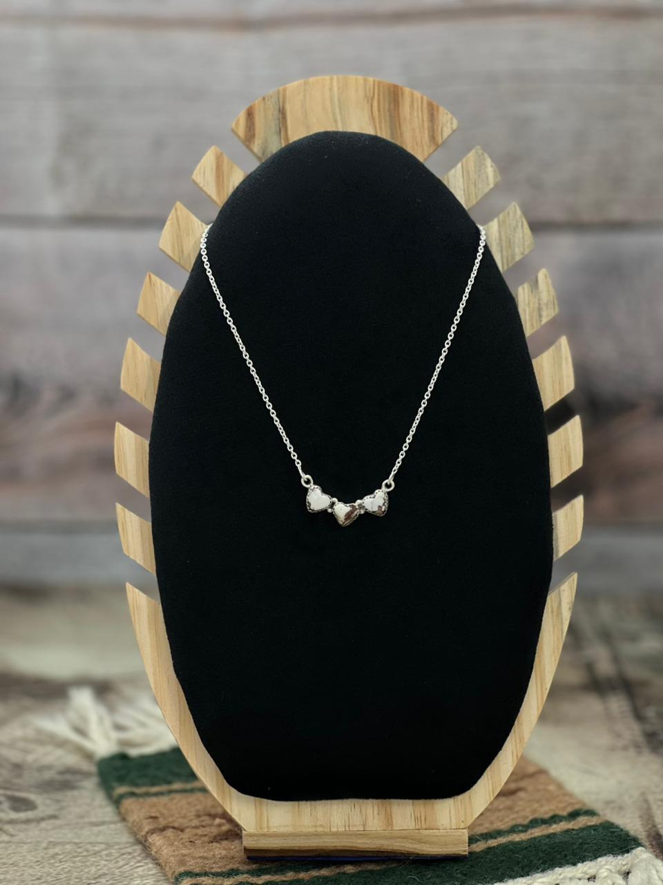 Handmade Sterling Silver Wild Horse Magnesite Necklace "Signed Nizhoni"