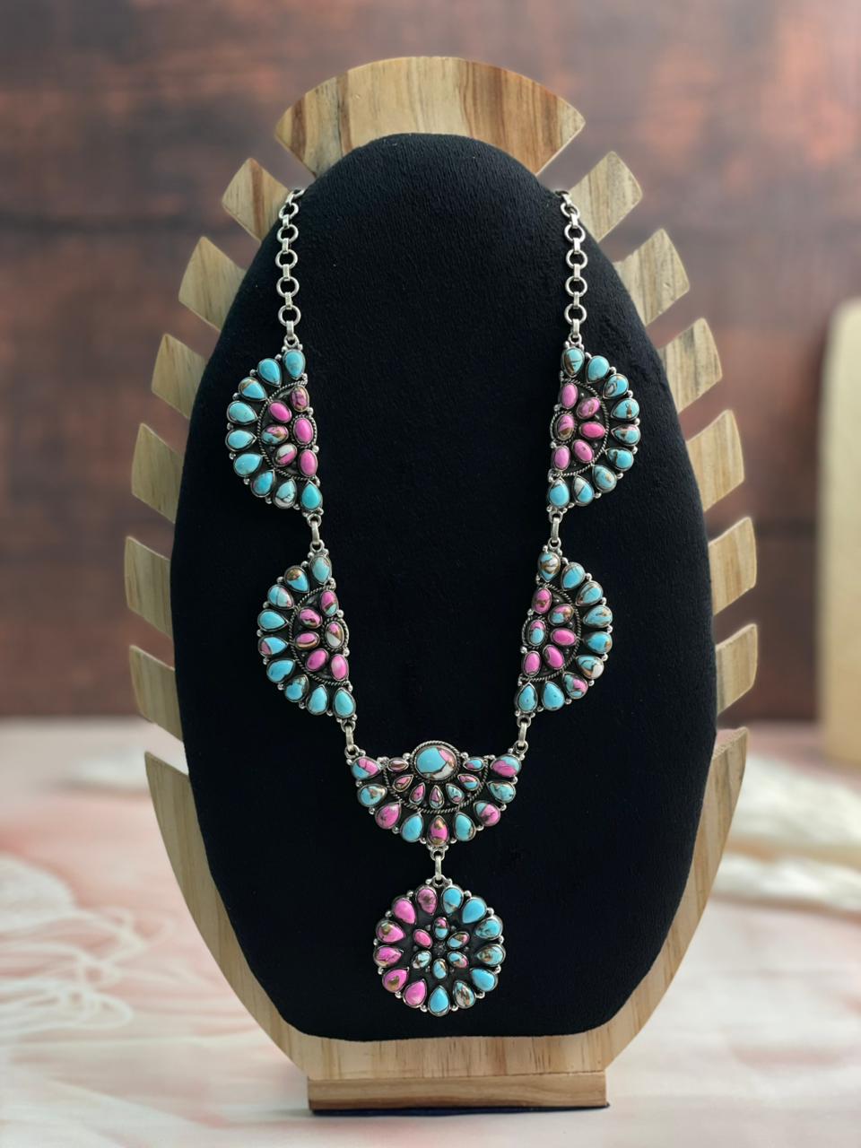Handmade Sterling Silver Cotton Candy Necklace "Signed Nizhoni"