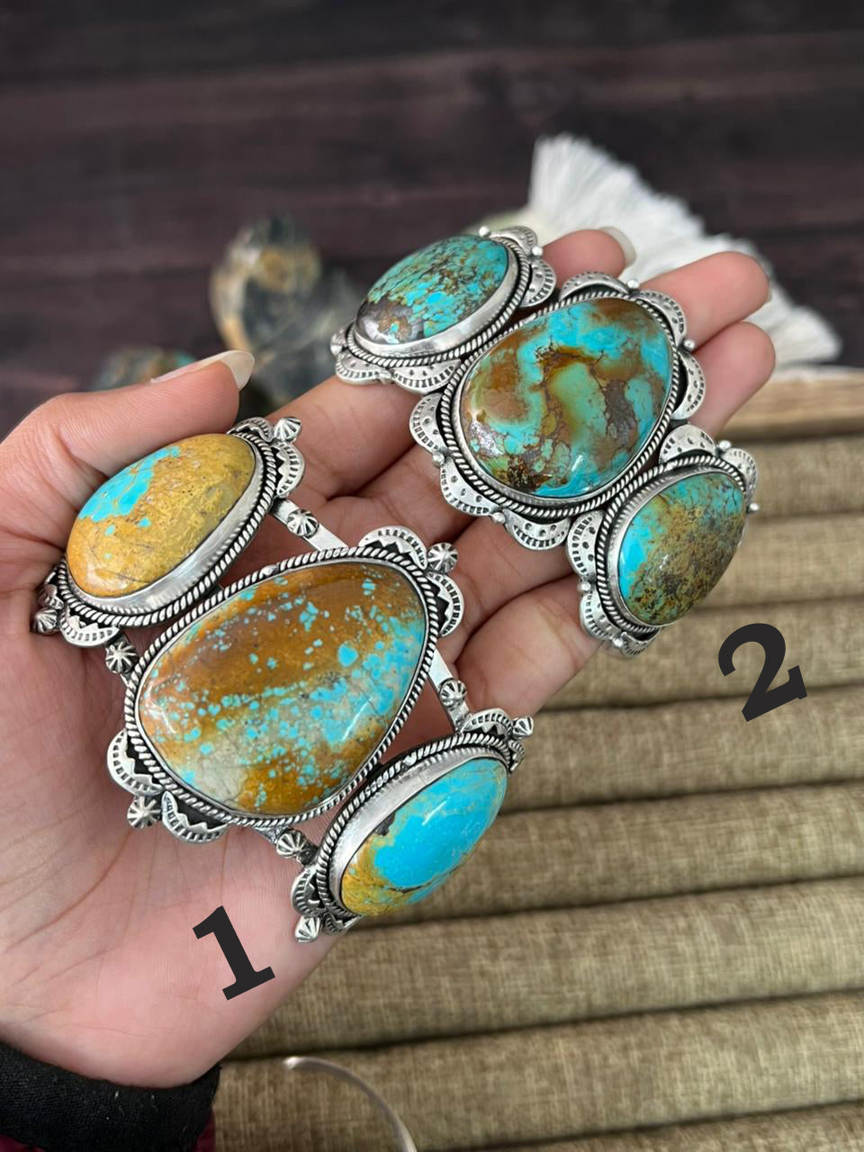 Handmade Sterling Silver Royston Turquoise Cuff Bracelet "Signed Nizhoni"