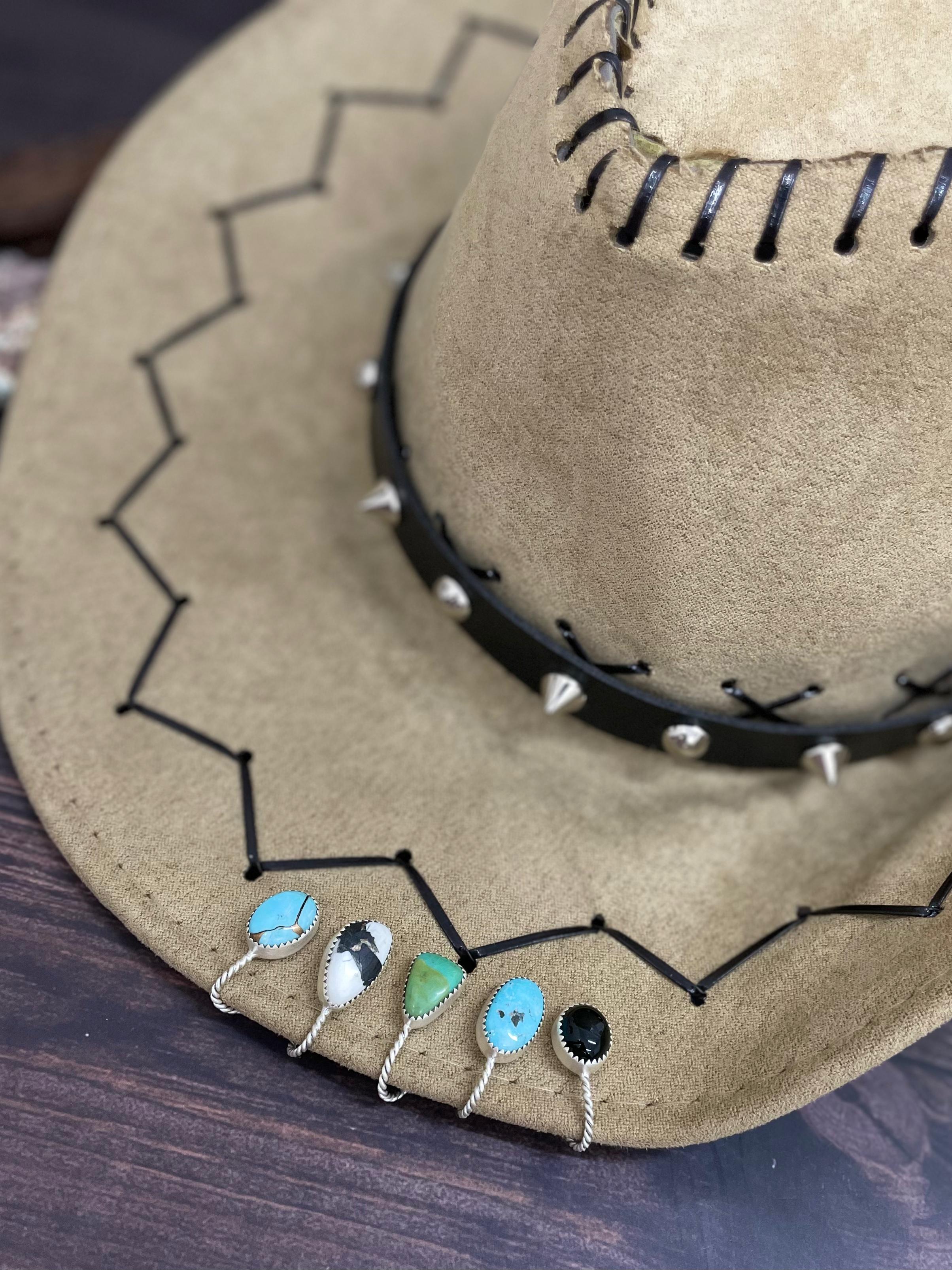 Handmade Sterling Silver Multi Stone Hat Pin Signed Nizhoni