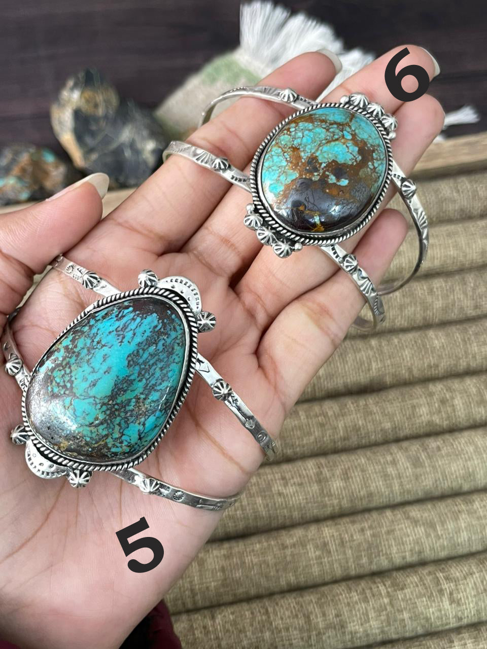 Handmade Sterling Silver Royston Turquoise Cuff Bracelet "Signed Nizhoni"