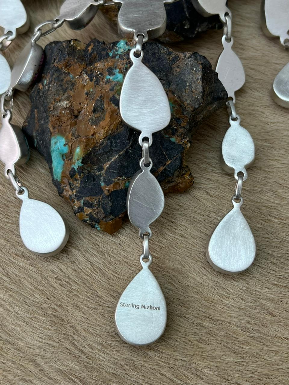 Handmade Sterling Silver Cotton Candy Necklace "Signed Nizhoni"
