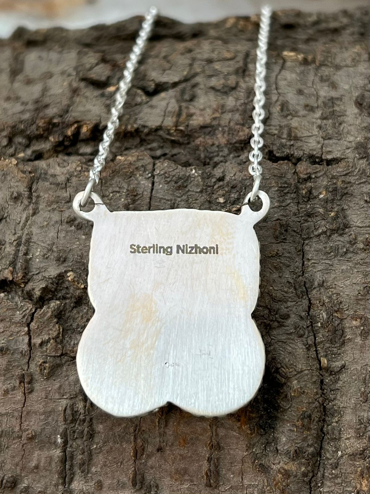 Handmade Sterling Silver Old Stock Royston Turquoise Necklace "Signed Nizhoni"