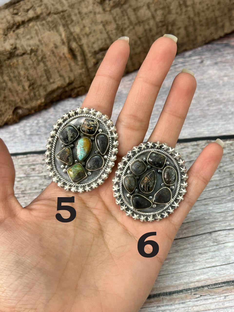 Handmade Sterling Silver Multi Stones Adjustable Ring "Singed Nizhoni"