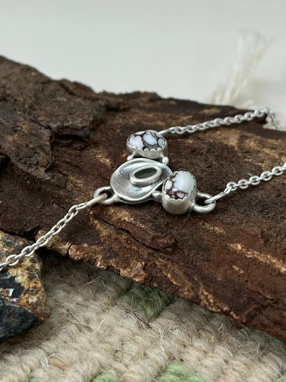 Handmade Sterling Silver Wildhorse Magnesite Necklace "Signed Nizhoni"