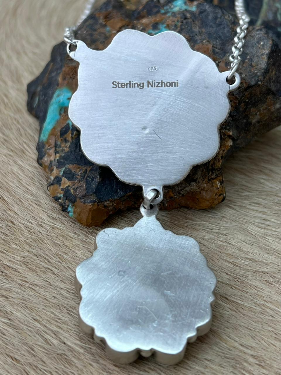 Handmade Sterling Silver Cotton Candy Necklace "Signed Nizhoni"
