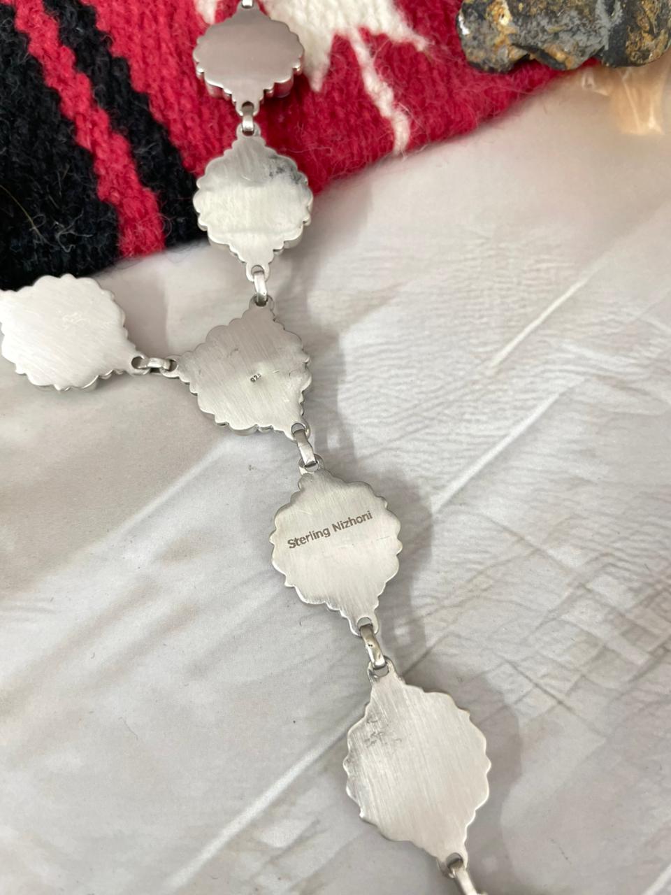 Handmade Sterling Silver Cotton Candy Lariat Necklace "Signed Nizhoni"