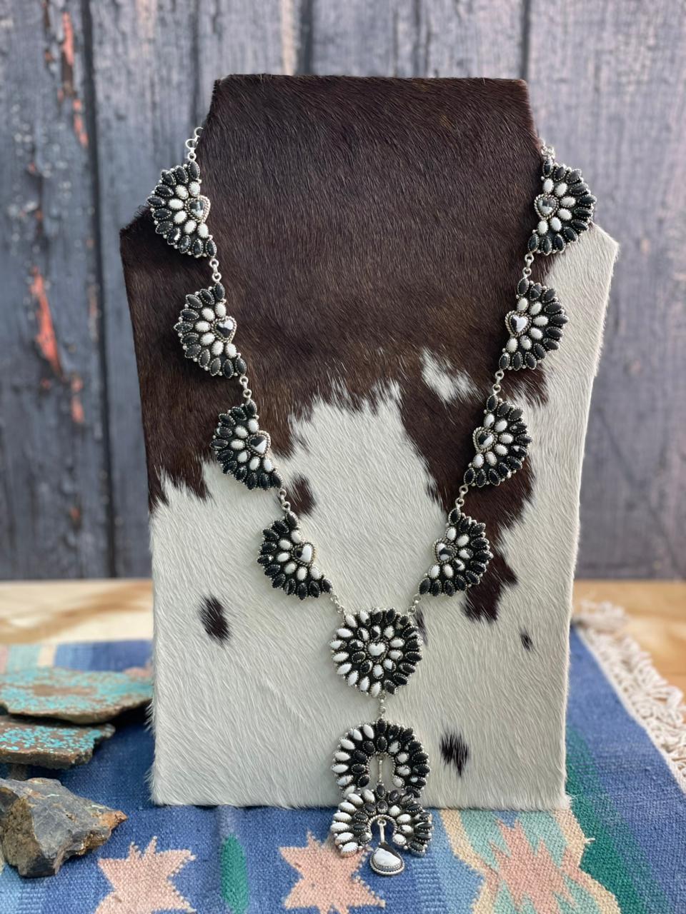 Handmade Sterling Silver White Buffalo Necklace "Signed Nizhoni"