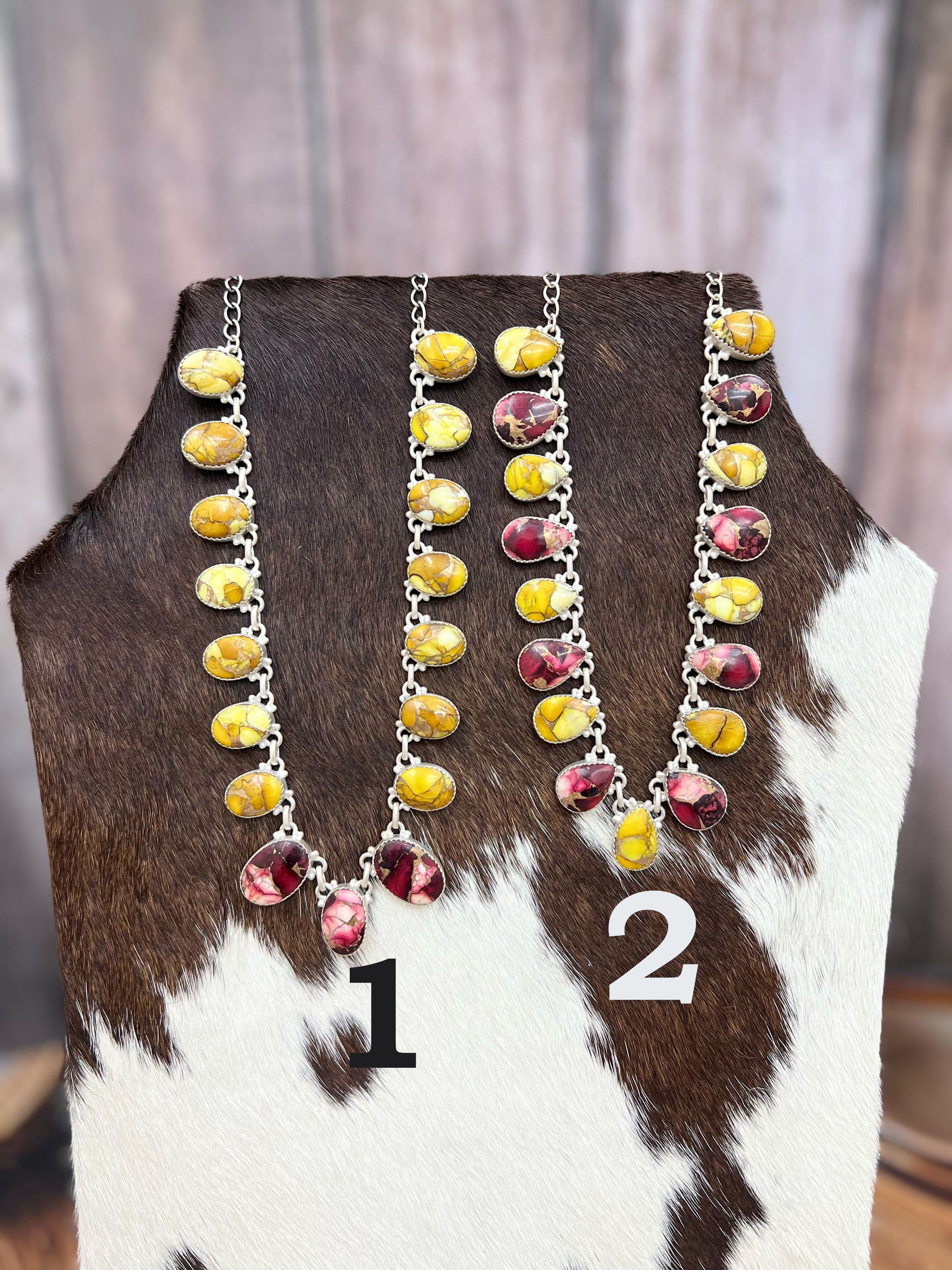 Handmade Sterling Silver Honey Dahlia with Dahlia Rose Necklace with Signed Nizhoni (1)