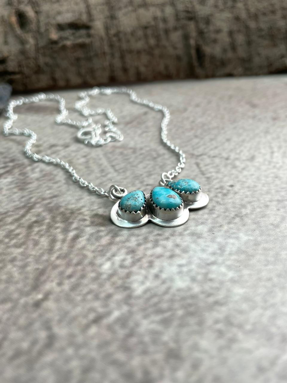 Handmade Sterling Silver White Water Necklace "Signed Nizhoni"