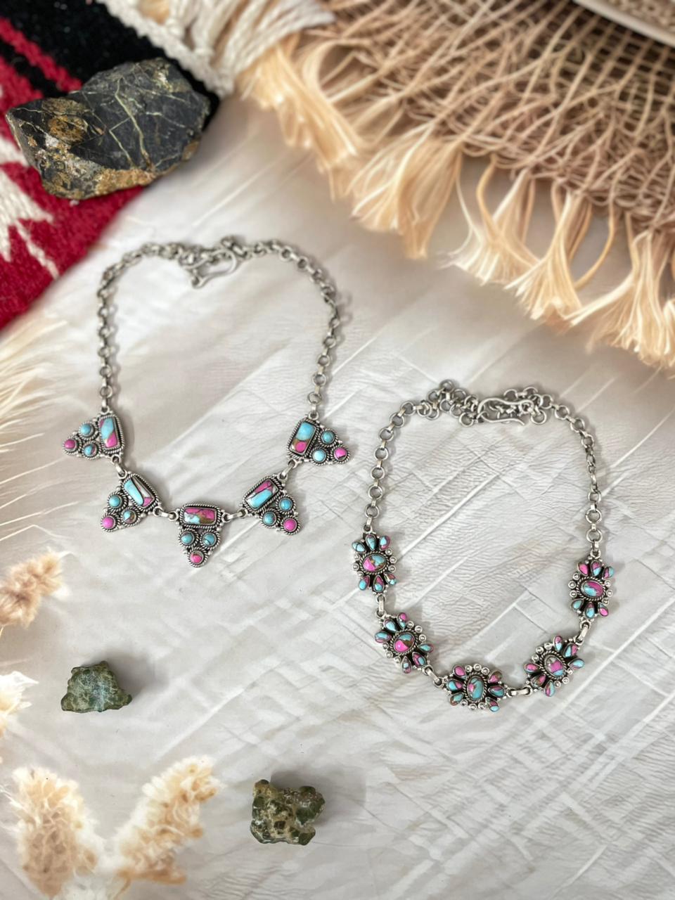 Handmade Sterling Silver Cotton Candy Necklace "Signed Nizhoni"
