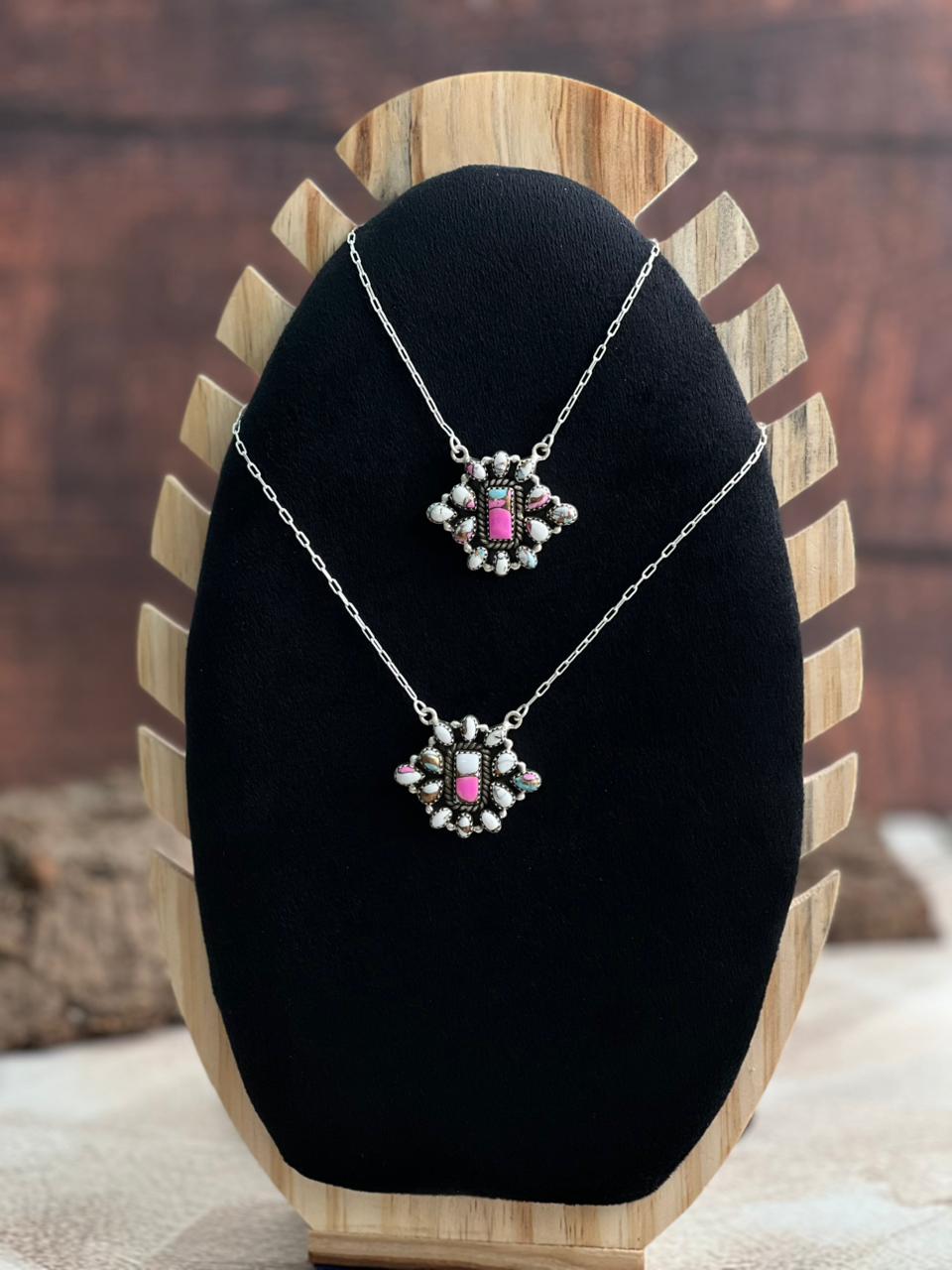Handmade Sterling Silver Cotton Candy Necklace "Signed Nizhoni"