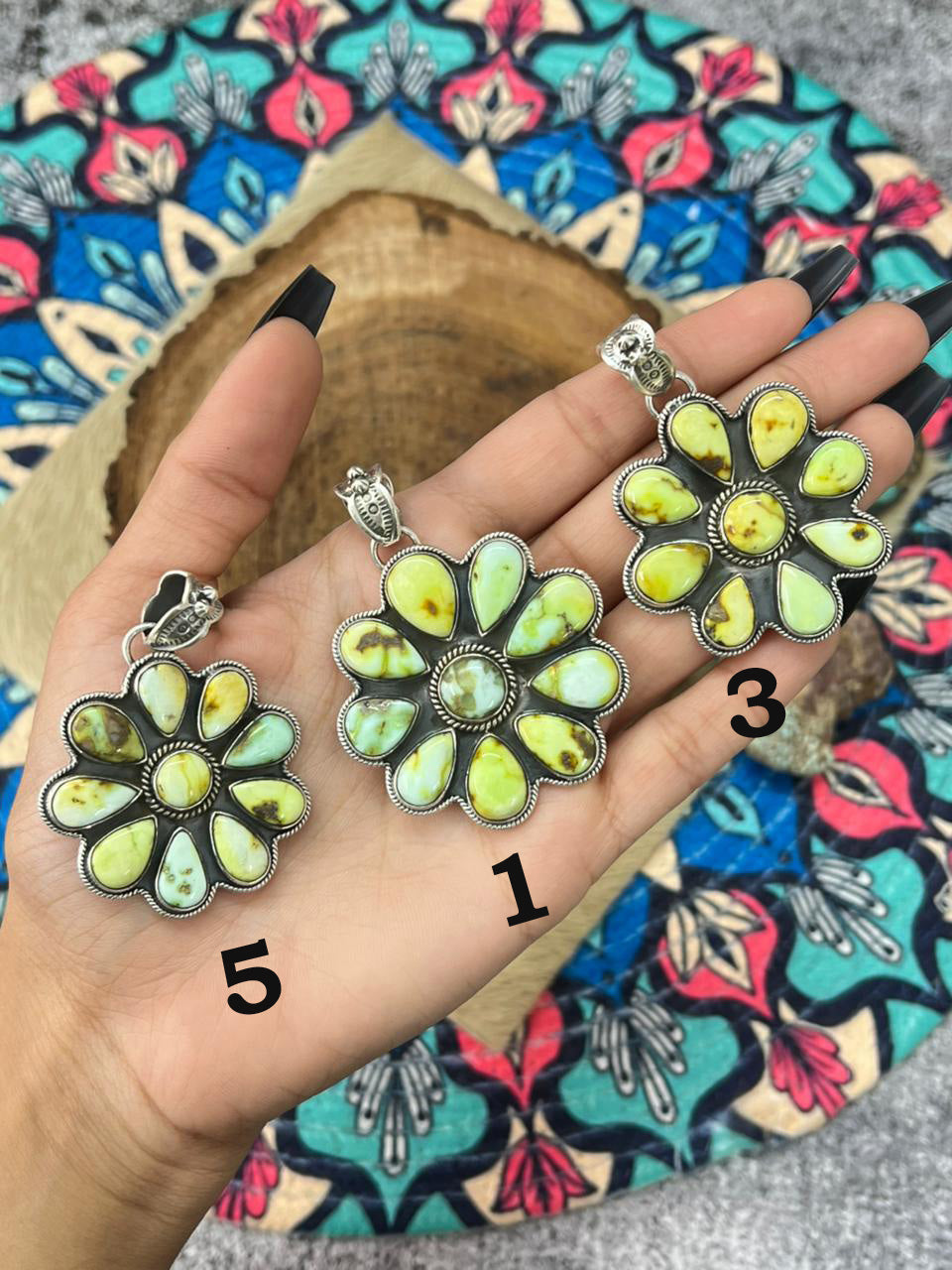 Handmade Sterling Silver Palomino Turquoise Pendant "Signed Nizhoni"