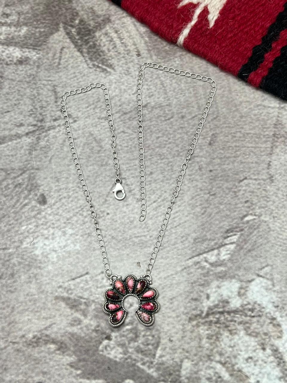 Handmade Sterling Silver Dahlia Rose Naja Necklace "Signed Nizhoni"