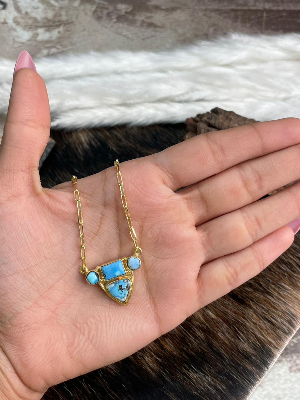 “The Golden Collection” Handmade Natural Golden Hills Turquoise Necklace