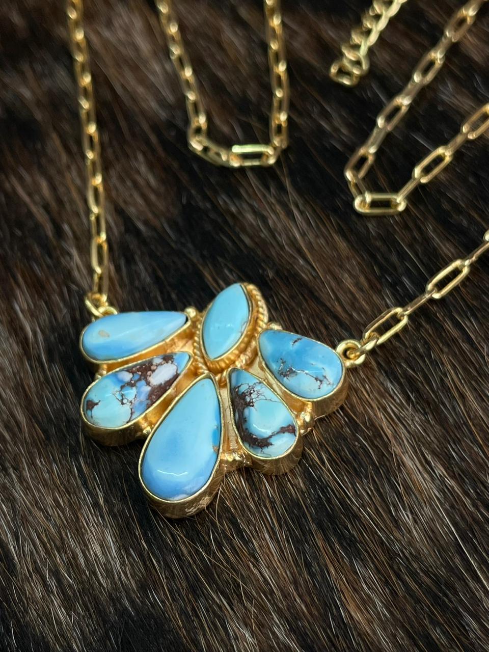 “The Golden Collection” Handmade Natural Golden Hills Turquoise Necklace