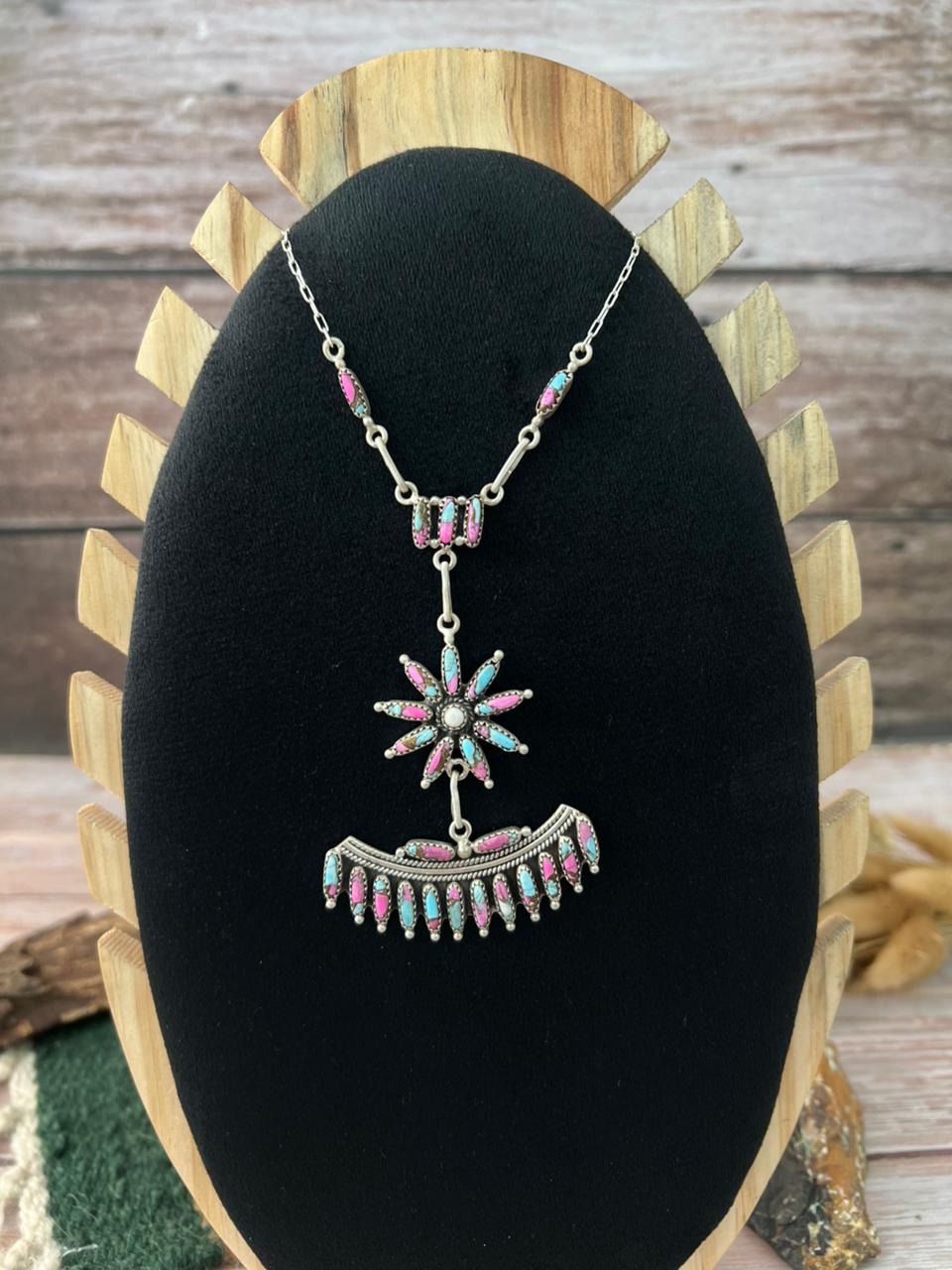 Handmade Sterling Silver Cotton Candy Necklace "Signed Nizhoni"