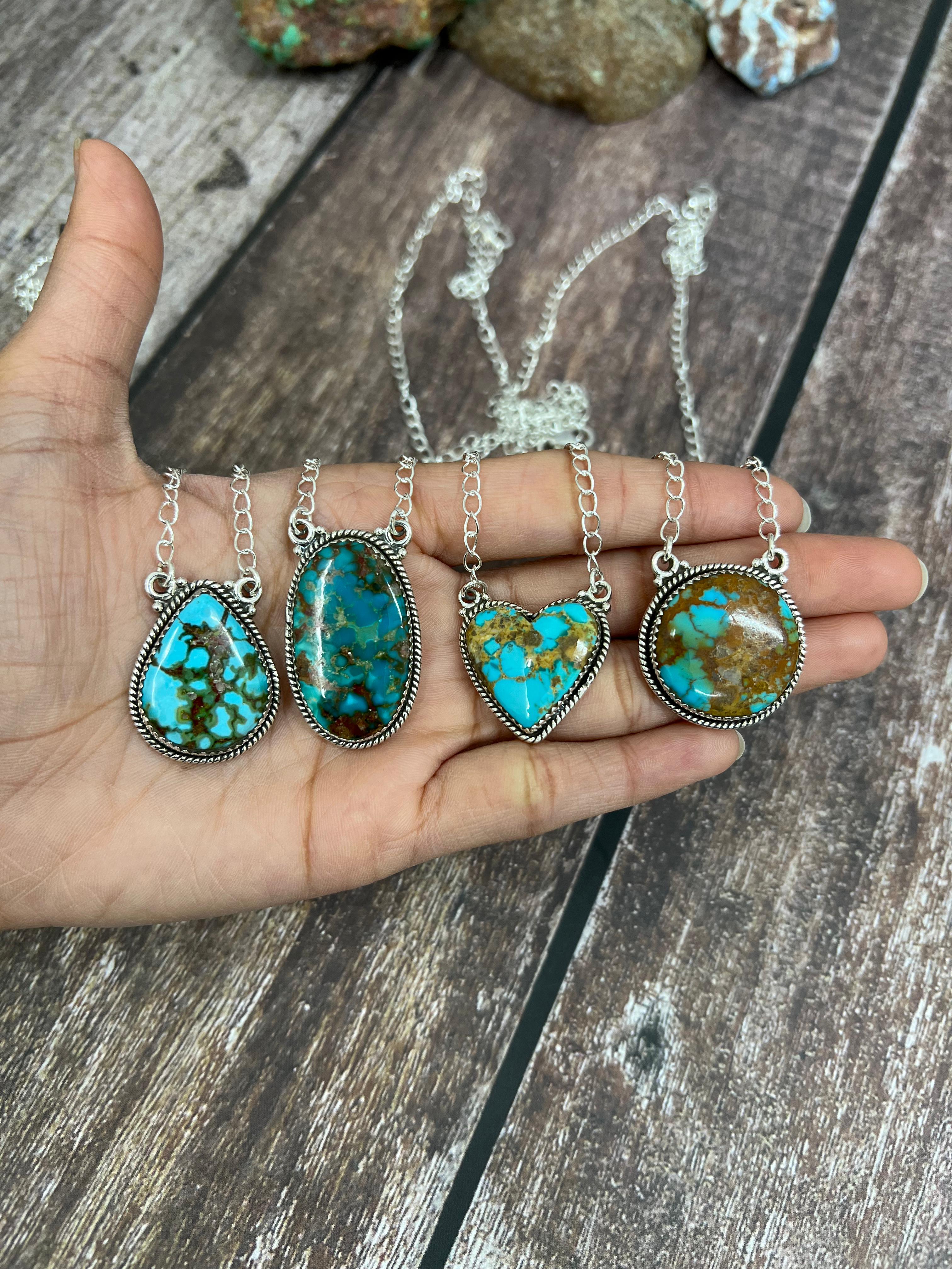 Handmade Sterling Silver Hardy Pit Necklace with Signed Nizhoni