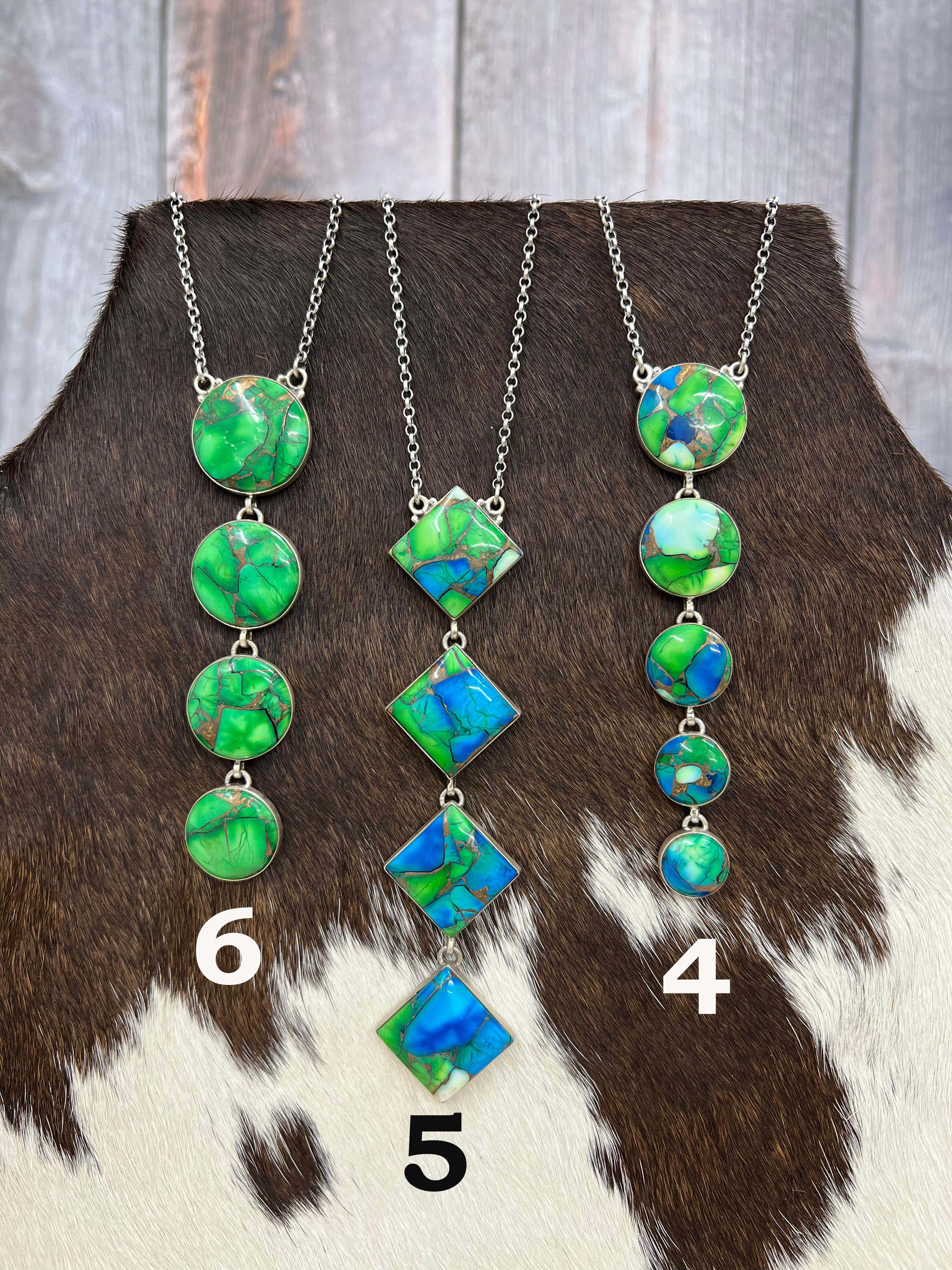 Handmade Sterling Silver Peacock Dahlia Necklace with Signed Nizhoni